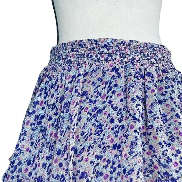 Joie Tiered Floral Silk Skirt Cottagecore Feminine - Picture 2 of 7